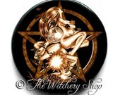 Goddess And God Pentacle - Talisman Amulet  Pendant Tile - Witch Wiccan Pagan