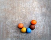 Geometric Necklace / Handmade  beads Necklace / Orange - Blue