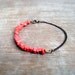 Coral red natural stone bracelet