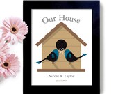 Personalized Wedding Gift Decor Date of Wedding Couples Mr and Mrs. Romantic Gift Art Print