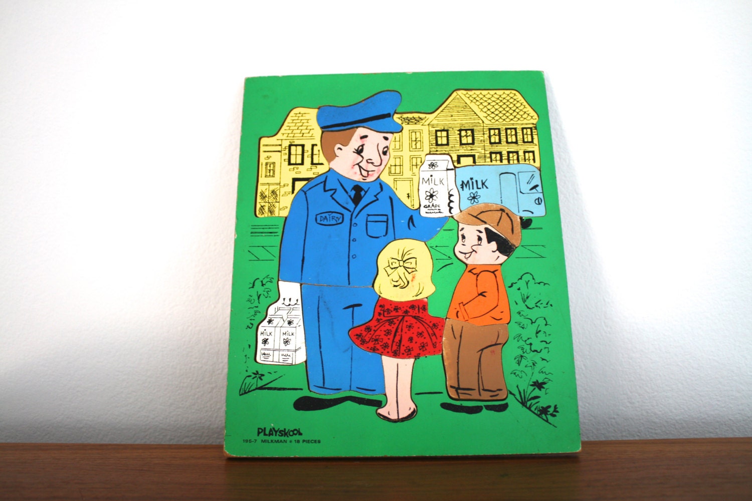 Vintage Playskool Puzzle, Milkman