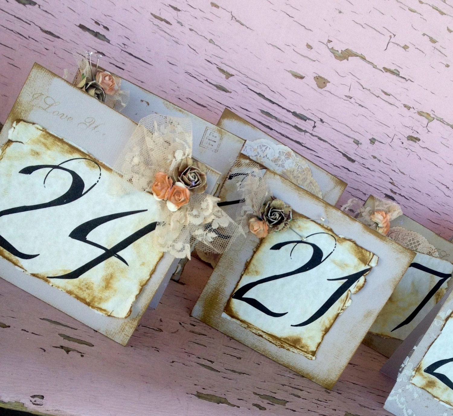 Table number Table Numbers 6x6 Tent Card shabby country chic