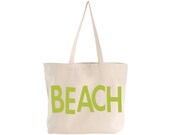 EXTRA LARGE Canvas Market Tote . Screen Printed Eco Friendly . 19.5"w x 15"h x 5"d