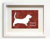 Basset Hound Silhouette Dog Print Modern Design