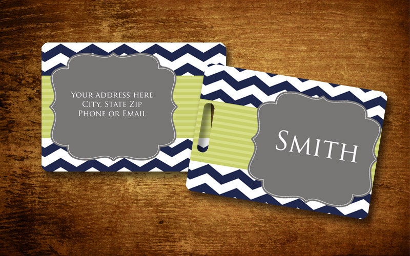 Ocean Chevron Personalized Bag/Luggage Tag