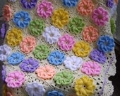 Granny Square Crochet Blanket...Baby Crib Blanket...Colorful Knitting Patchwork Baby Afghan...