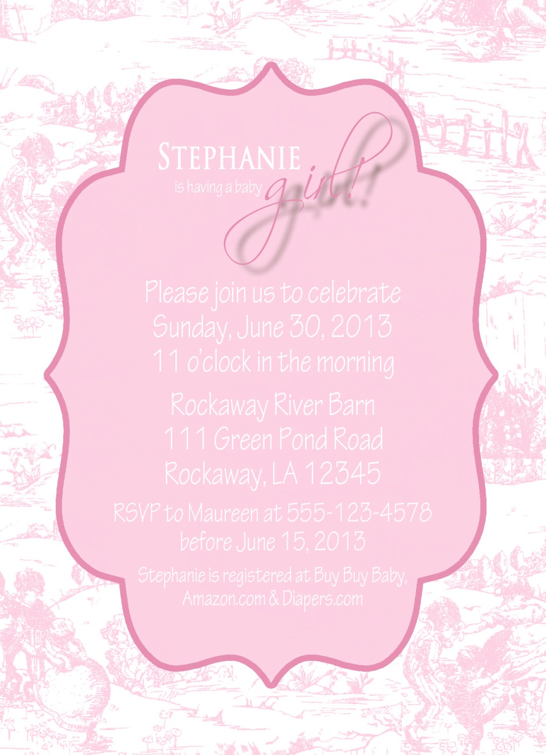 Vintage Toile Baby Shower Printable Invitation Il_170x135
