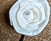 Ivory Black Boutonniere- Ready to Ship Groom, Groomsmen, Sola Flower, Wedding, Wedding Flowers, Shabby Chic Wedding, Rustic Wedding