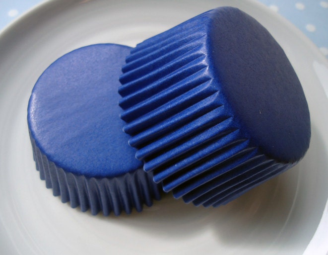 Light Navy Blue Solid Cupcake Liners - Solid Dark Blue Baking Cups (50) - SALE - SAVE 15%