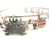 My Heart Belongs To A Firefighter Set of two beaded bangles charm bracelet