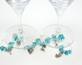 Beach Wine Charms -  Day at the beach theme