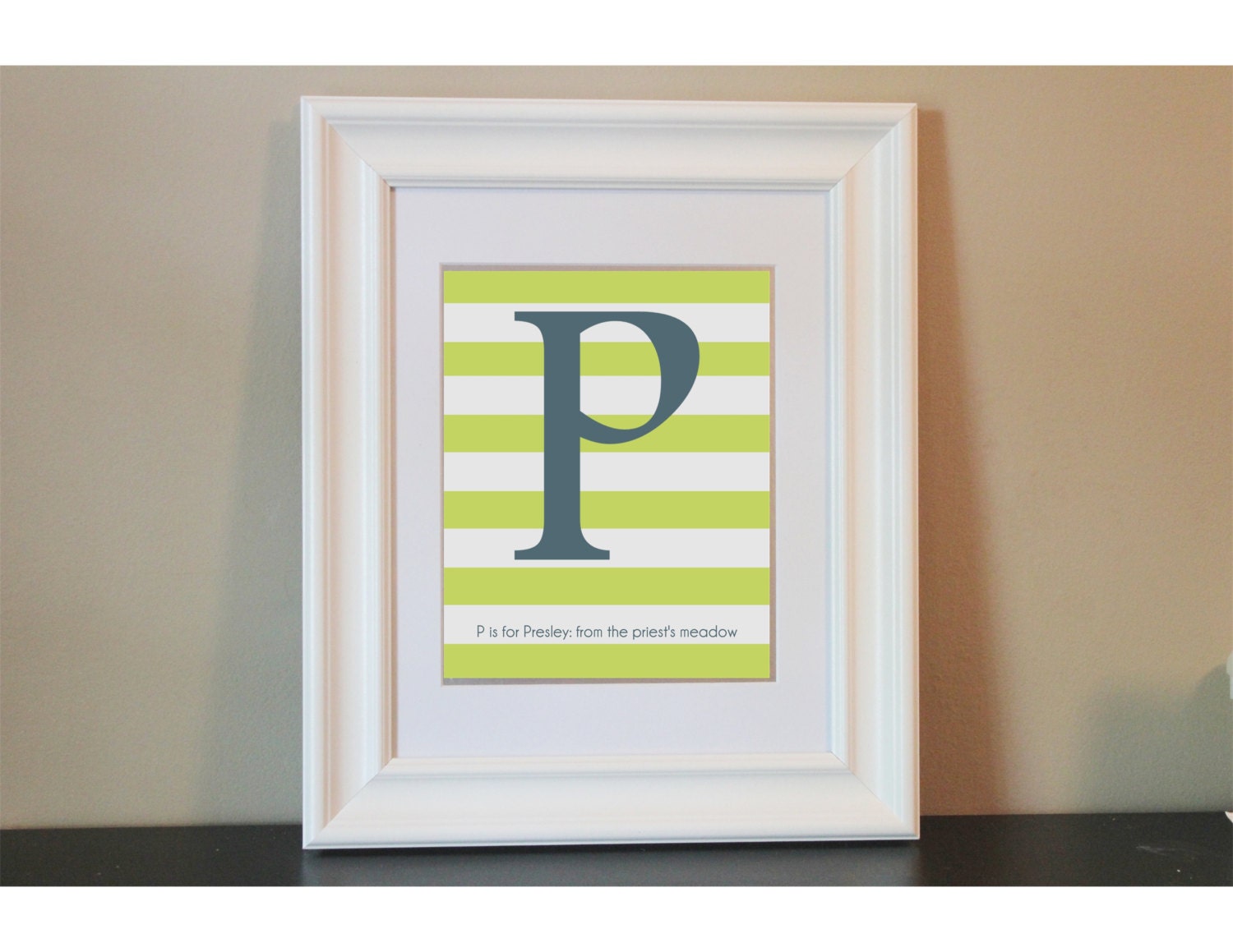 Striped Baby Nursery Name Meaning Art Boy- 8x10 Personalized Print- PRINTABLE
