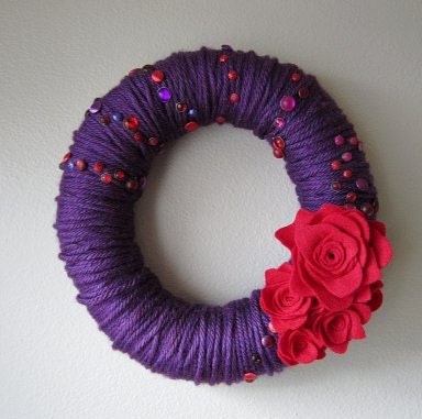Yarn Wreath Handmade Felt Decoration-14 inch