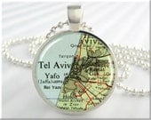 Tel Aviv Map Pendant Resin Pendant Charm Tel Aviv Israel Travel Necklace Picture Pendant (479RS)
