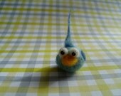 Little Blue Bird Soft Sculpture Needle Felted Gift Ooak Cute Miniature Small Summer Spring