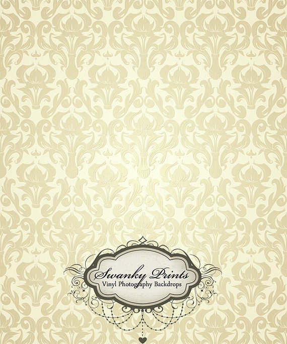 IN STOCK / Fast Shipping / 5ft x 7ft Vinyl Photography Backdrop / Light Tan Damask