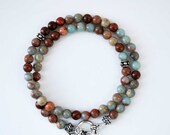 Men's Bracelet -  African Onyx - Wrap Bracelet 6MM