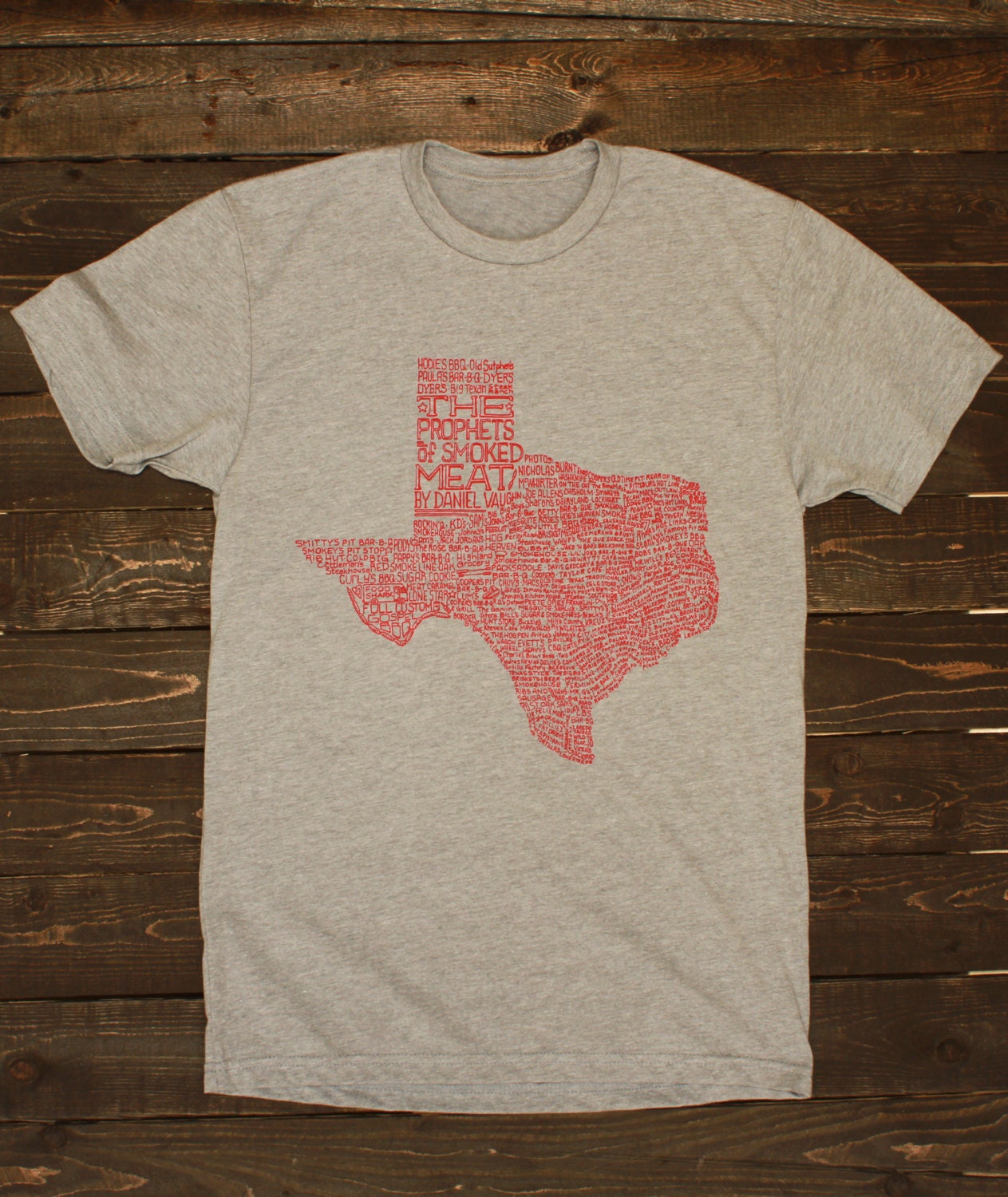 Texas BBQ Shirt - The Prophets of Smoked Meat - Daniel Vaughn  - Light Gray