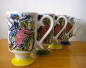 4 Royal Crown Arnart Pedestal "Smug Mugs" by Pia