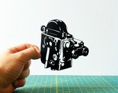 Vintage Camera - Paper Silhouette 8x10