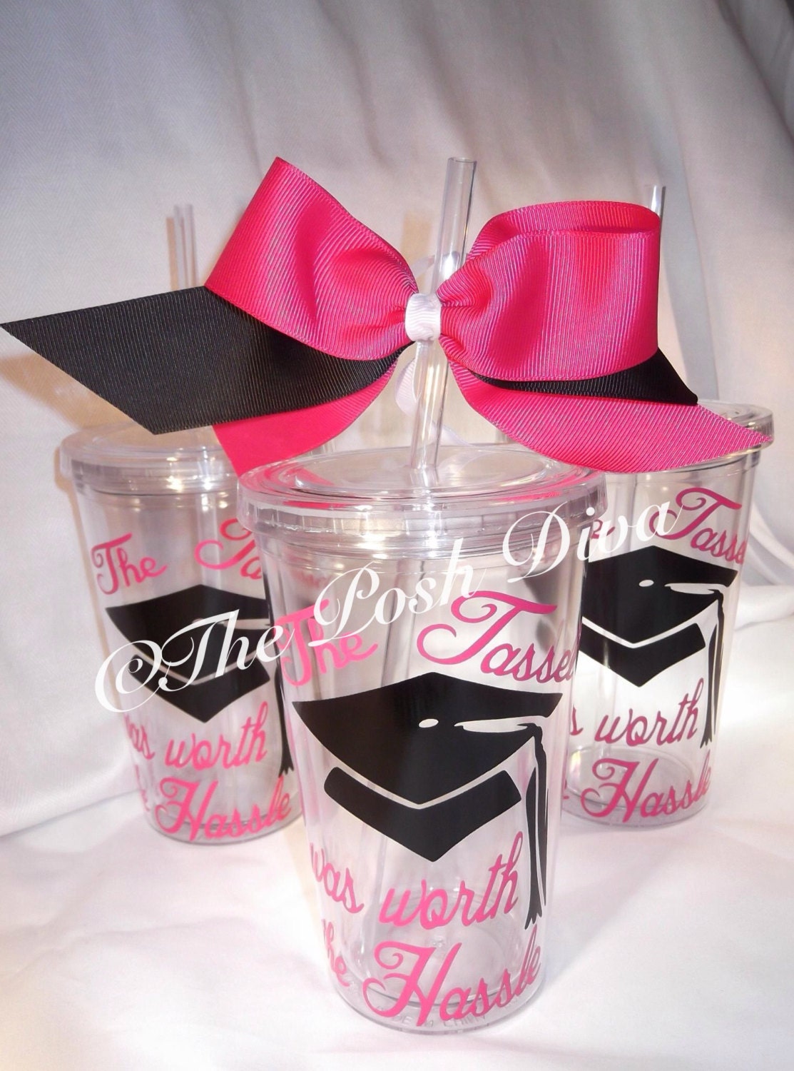 Graduation personalized tumblers 16 ounce acrylic by ThePoshDiva