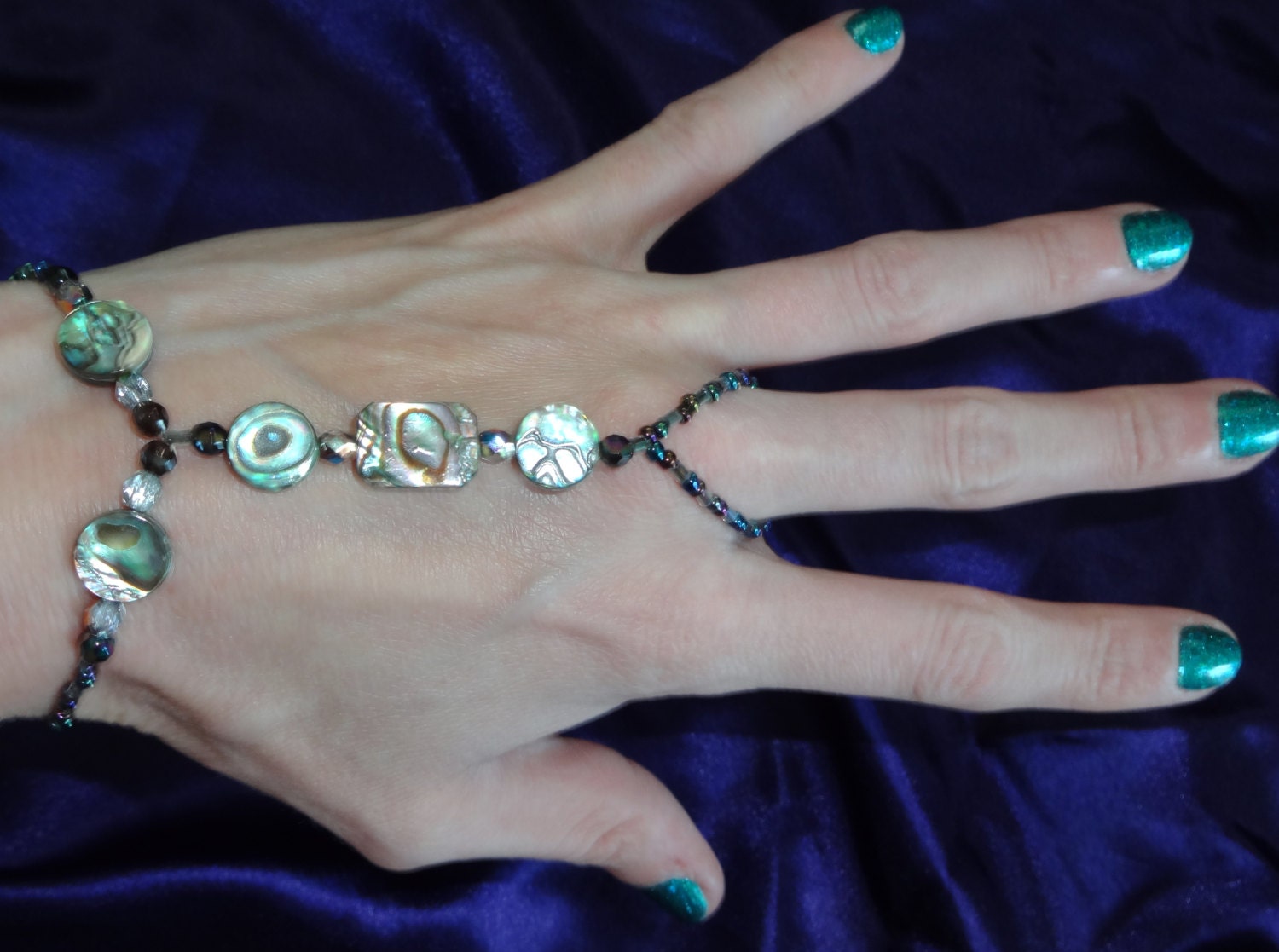 Full Hand Jewelry Bracelet with Ring Attached by FootJewelry