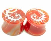 Carnelian Plugs with Laser Etching, Made to Order