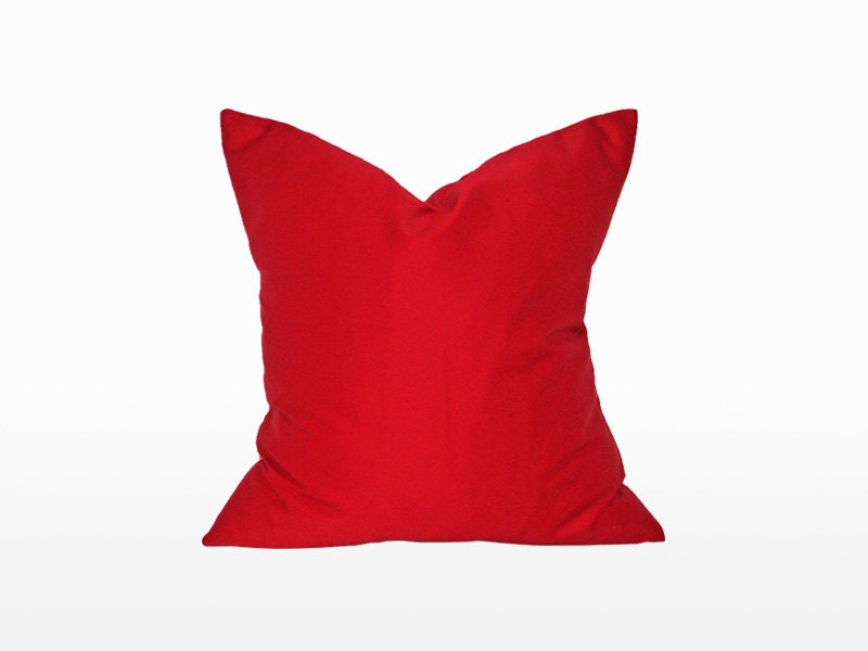 16" x 16" Decorative Throw Pillow / Accent Cushion Cover (Indoor) (Light-Weight Red Solid)