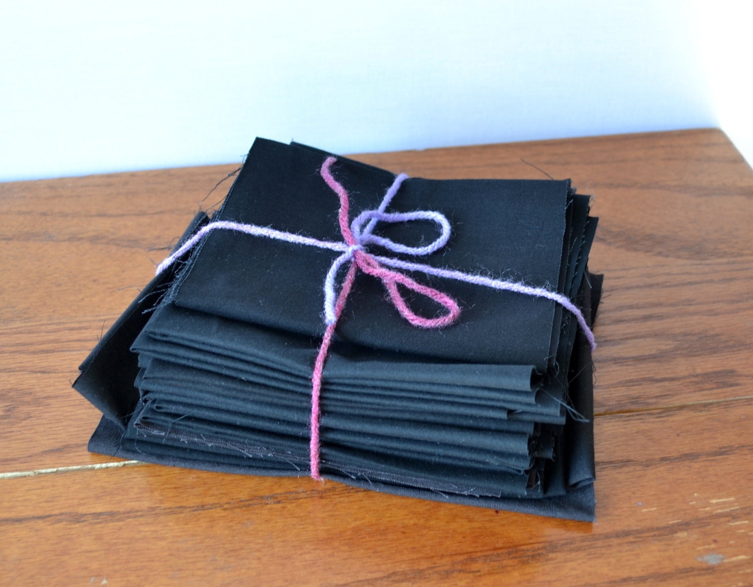 Fabric Scrap Bundle, Scrap Pack, Solid Color, Black, 10 oz