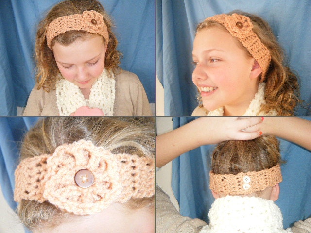 Crochet headband with flower