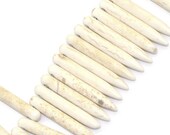 White Howlite Turquoise Ivory Bead   34x5mm 1 Strand apx 83 Beads-  Ships Immediately from California - B83