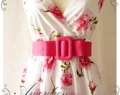 Floral Goddess - Pink Rose Tea Dress Summer Rose White Dress Floral Dress Vintage Inspired Dress Party Cocktail Wedding Garden Dress -S-M-