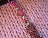 PINK Breast Cancer Awareness Crystal NON SNAG Stitch Marker - Listing if for One