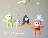 Baby Crib Mobile - Baby Mobile - Robot Mobile - Rocket Mobile