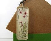 Red Flowers Art Necklace, Illustration Jewelry