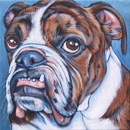 6" x 6" Custom Pet Portrait Painting in Acrylic Paint on Canvas of One Dog, Cat, or Other Animal