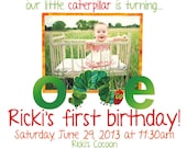 Very Hungry Caterpillar Photo Invitation   You Print
