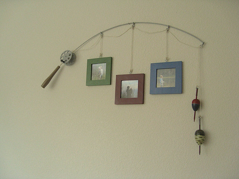 Fishing Photo Frame - Metal Silver - 3 Frames