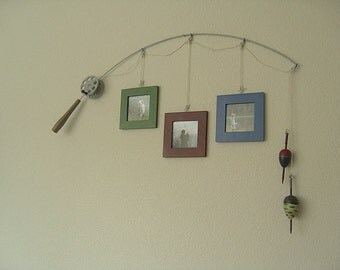 Fishing Photo Frame - Metal Silver - 3 Frames