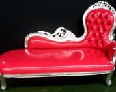Silver & Hot Pink Chase Lounge Sofa Loveseat
