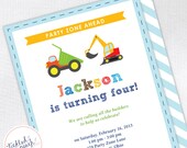 Construction Builder Birthday Party Invitation - Custom Kids / Childrens Birthday Party Invite Il_170x135