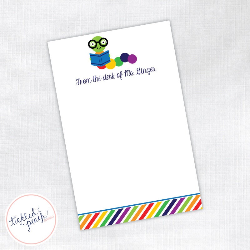 Teacher Worm Notepad - Personalized Il_570xn