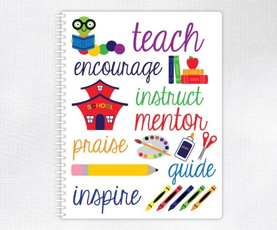 Teacher Notebook - Spiral Bound - Teacher Stationery / Gift Il_570xn