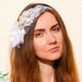 Statement Bridal Headpiece- Platinum - Vintage Grey Tones - Soutache Jewelry - One-of-a-kind Hand Beaded - Glamour