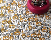 Retro Vases Fabric, Fat Quarter in Sunny Yellow