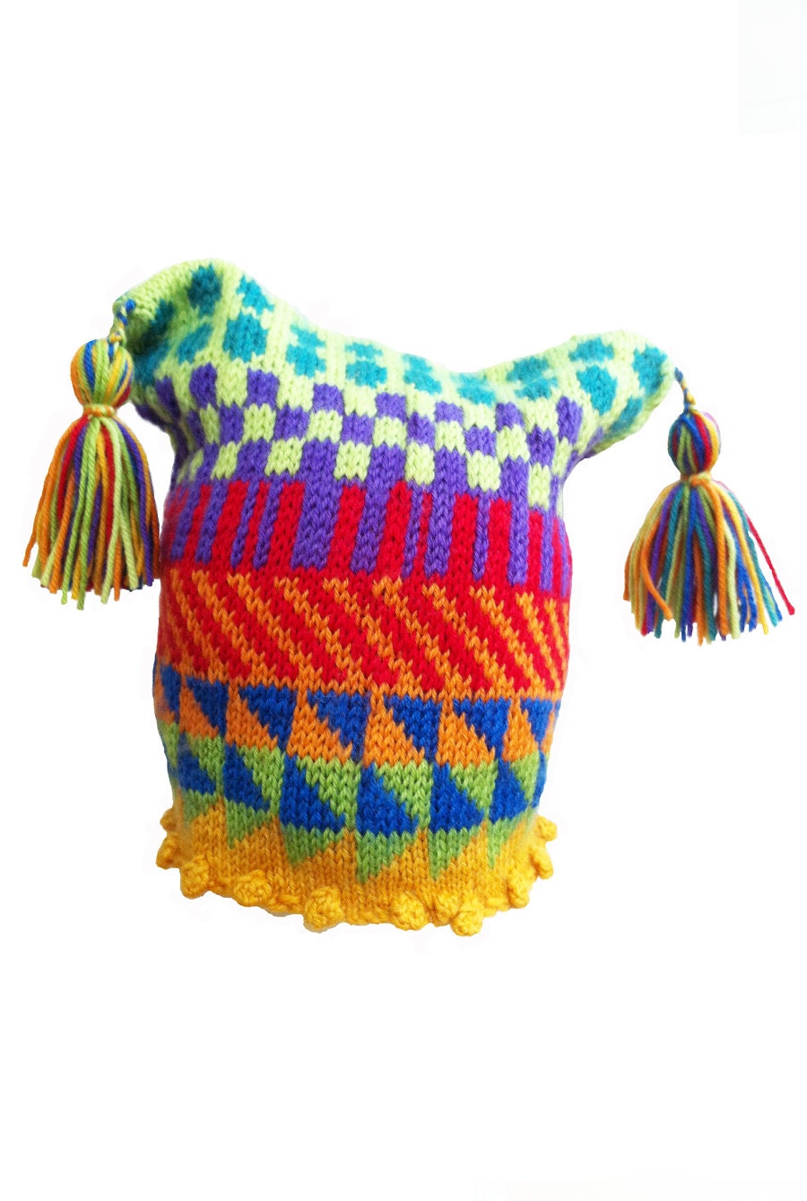 Hand Knit Irish Dingle Hat with an Icelandic flair, Unique, Hand Knit Baby Hat, Newborn Knit Hat, Wearable Art