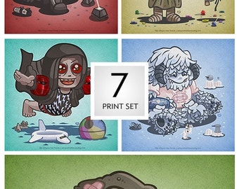 Set of Seven: The Birthday Party, The Carnival, The Front Yard, The Celebration, The Sick Day, The Pool Party & The Candy Store