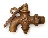 Vintage Antique Brass Lever Faucet Hose Spigot McD