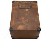 Vintage Antique Filing Box, Metal Corners, Compartments
