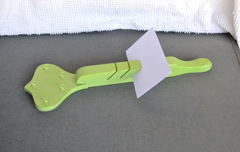Green Vintage Mail Letter Holder Key hooks Upcycled - Bill Letter Holder Modern Retro Country Farmhouse/ Cottage/ Beach House